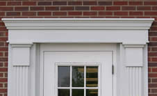 door aluminum pediment